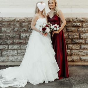 Davids Bridal Spaghetti Strap A Line Bridesmaid Dress